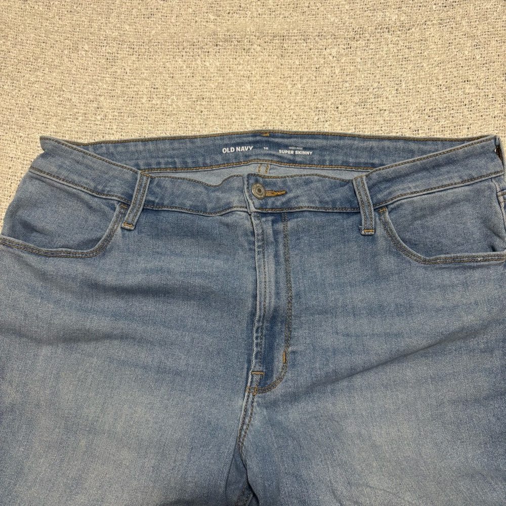 old navy high rise super skinny light blue jeans size 16 - Picture 2 of 9